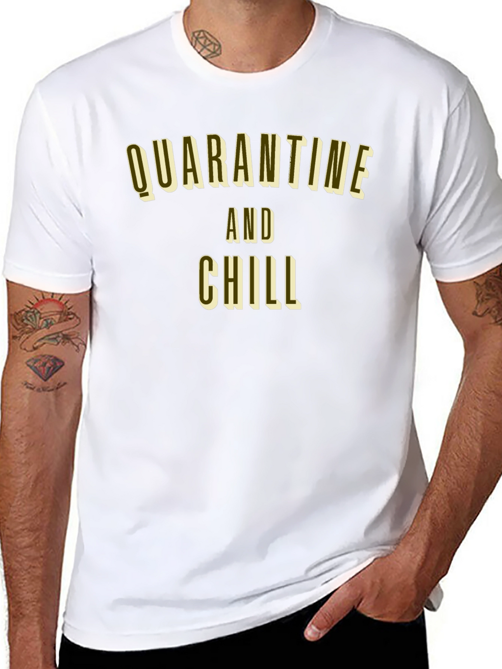 Quarantine and Chill Black Graphic Tee