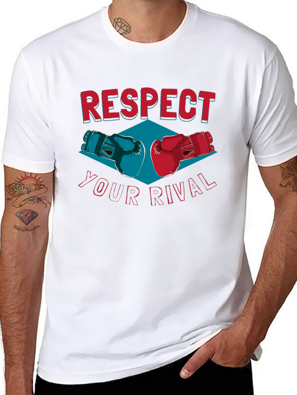 Respect Your Rival Boxing Gloves Graphic Tee