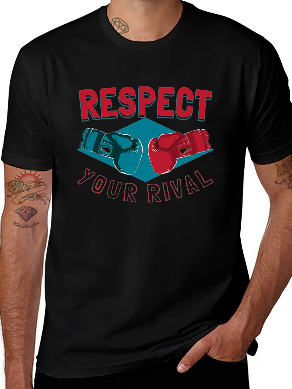 Respect Your Rival Boxing Gloves Graphic Tee