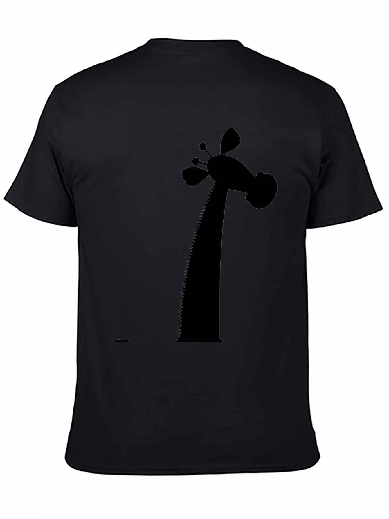 Giraffe Silhouette Graphic Tee - Black Cotton Blend