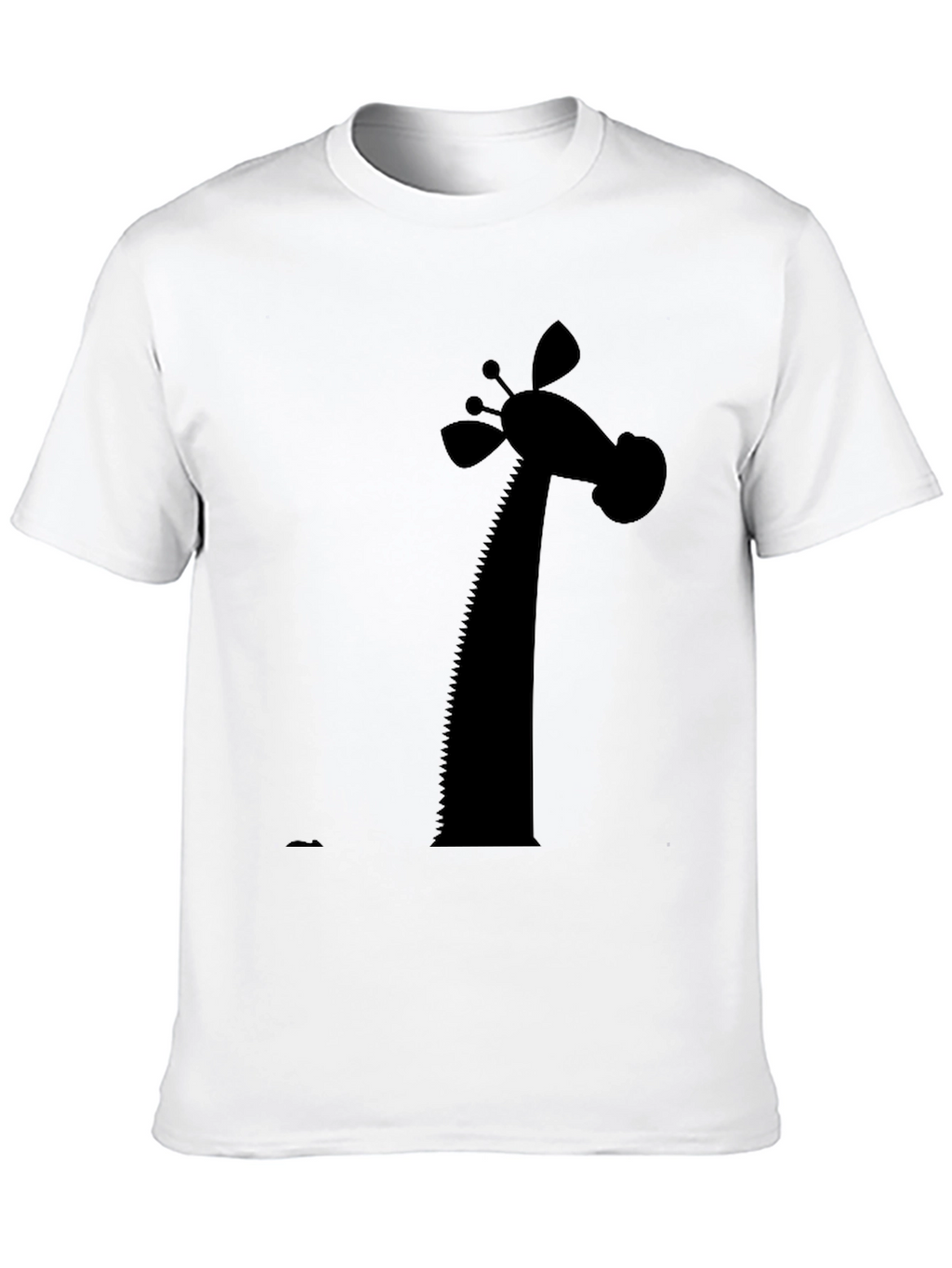 Giraffe Silhouette Graphic Tee - Black Cotton Blend