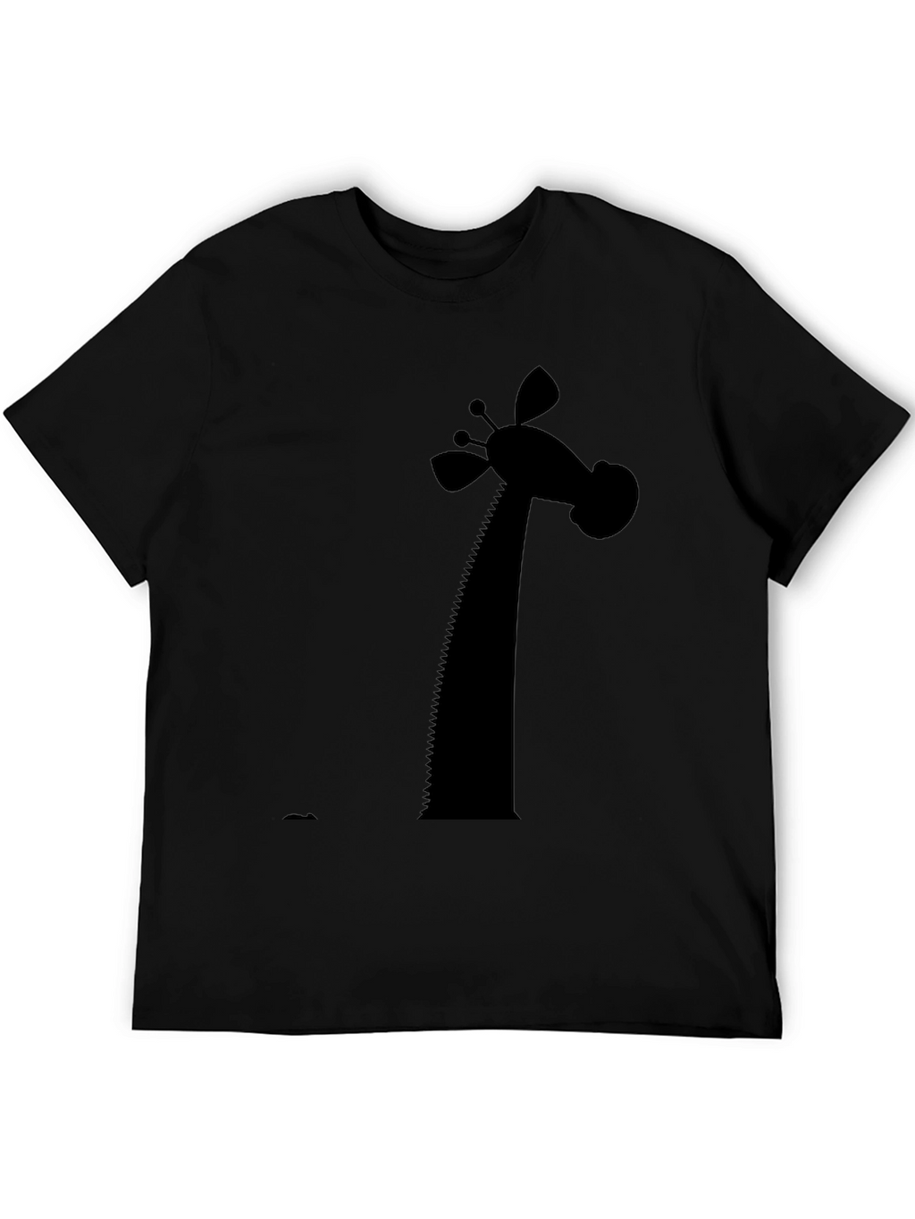 Giraffe Silhouette Graphic Tee - Black Cotton Blend