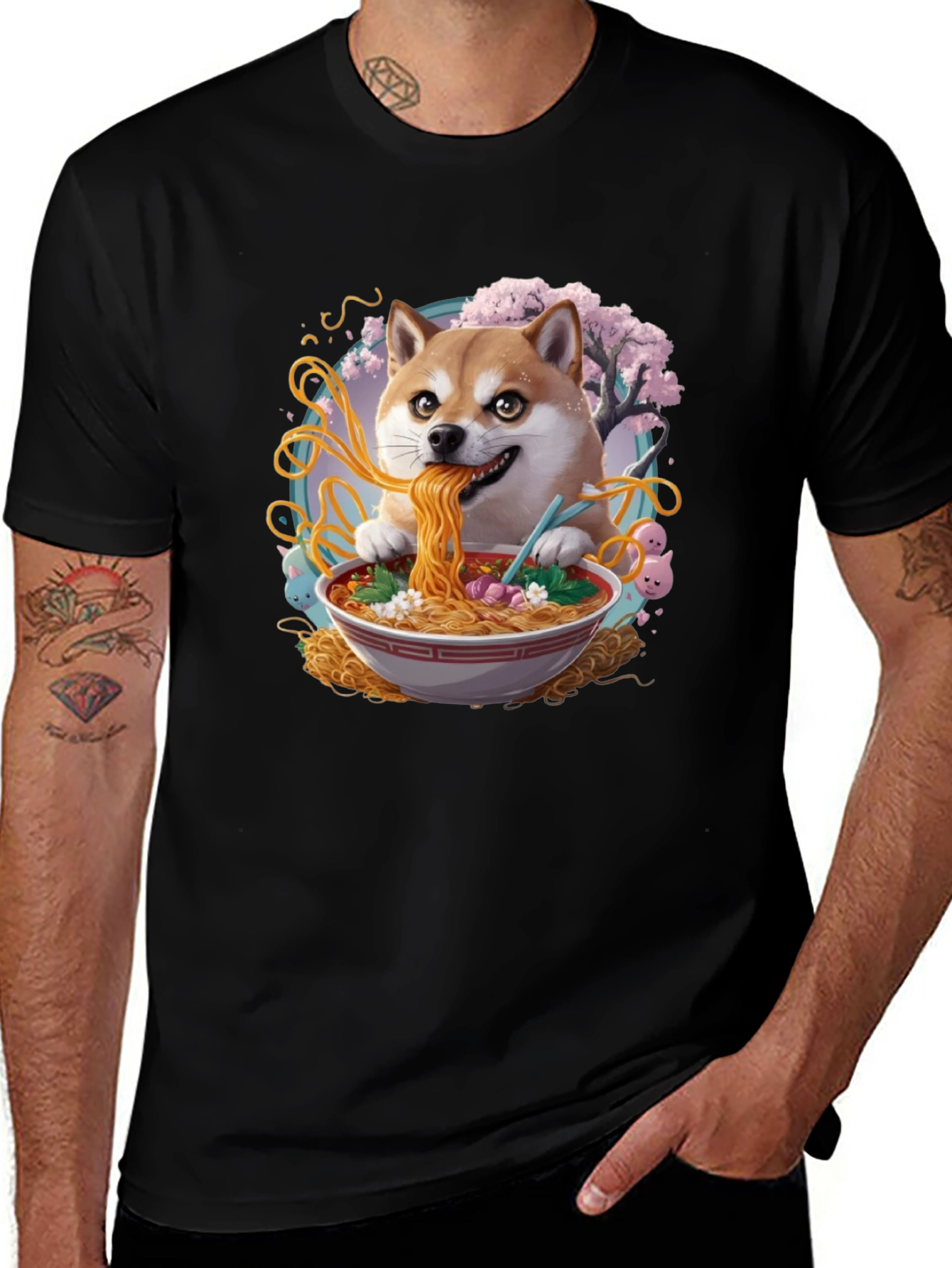 Shiba Inu Ramen T-Shirt - Anime Dog Tee