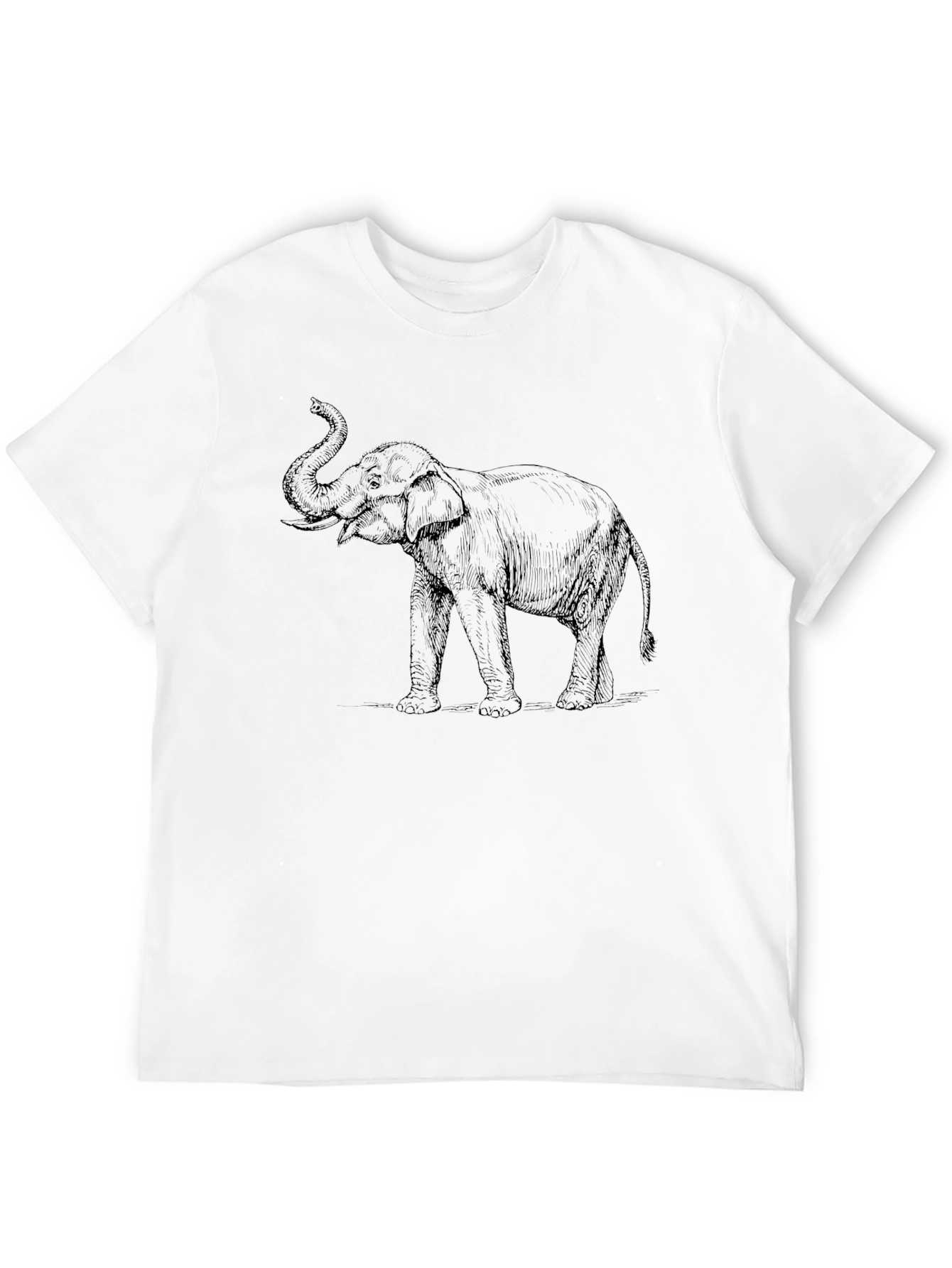 Elephant Graphic Print Black T-Shirt