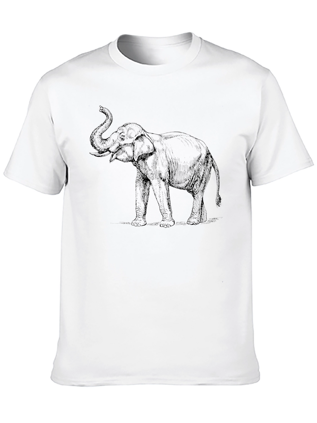 Elephant Graphic Print Black T-Shirt
