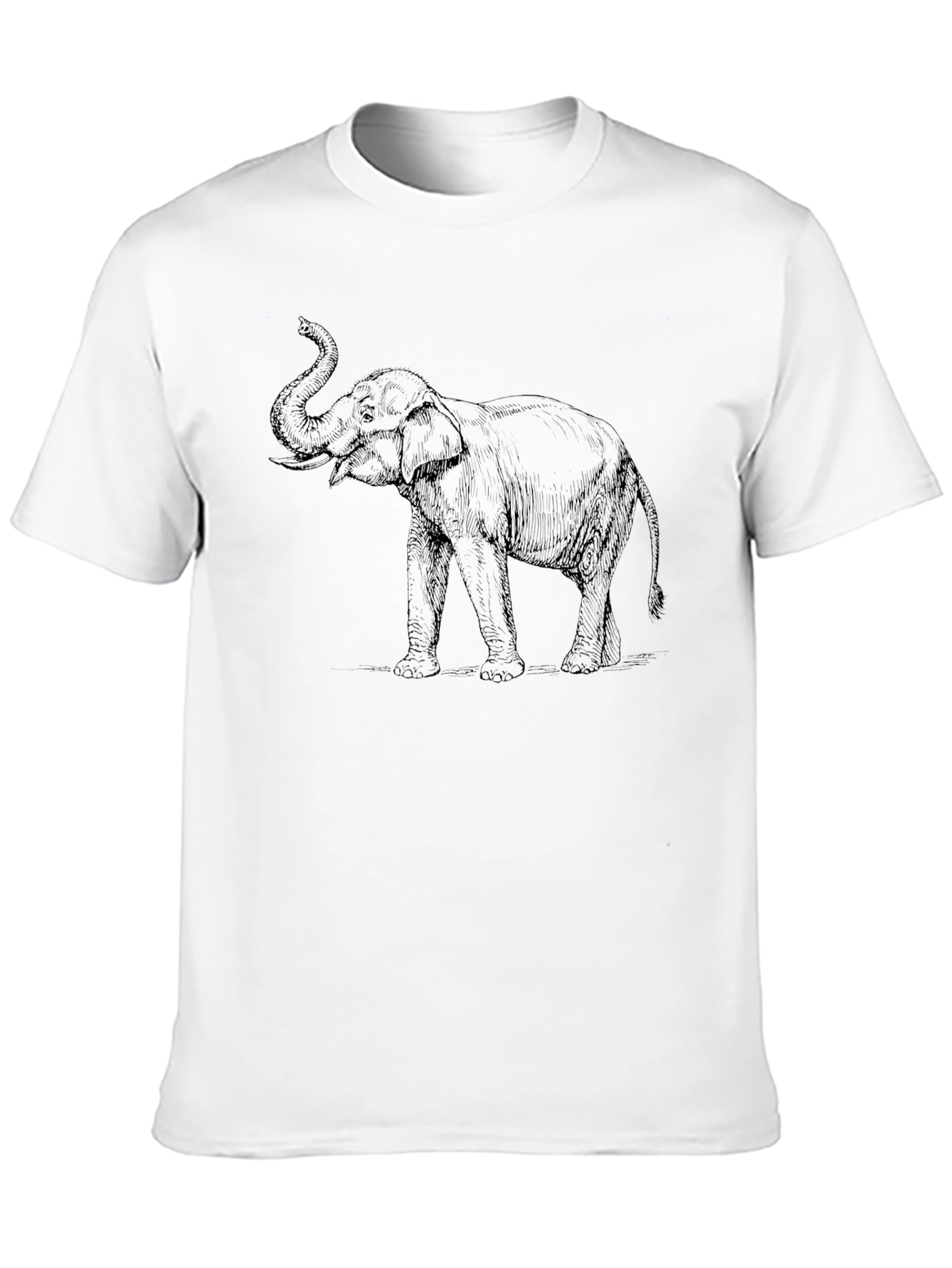 Elephant Graphic Print Black T-Shirt