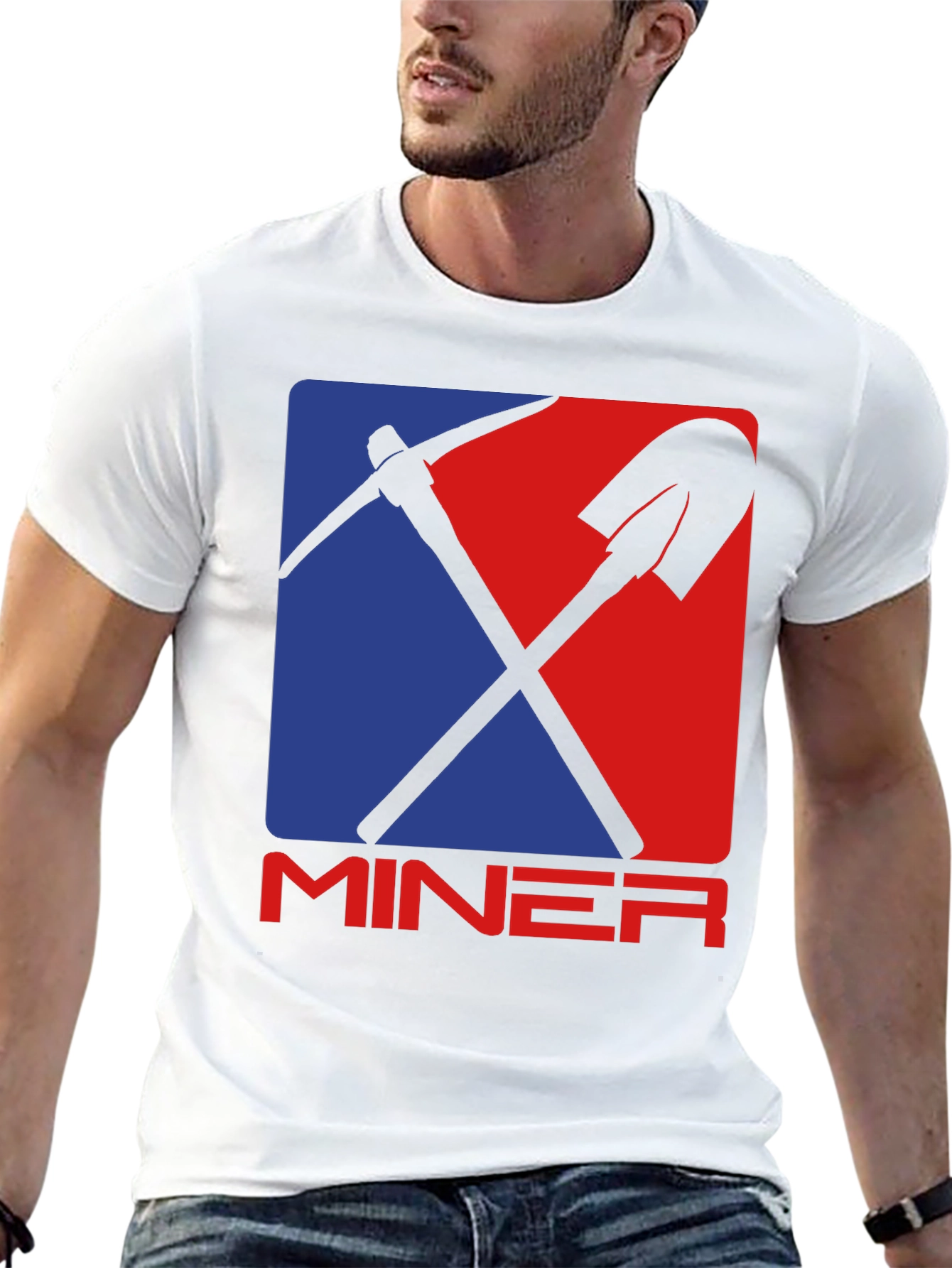 Miner Graphic Tee - Pickaxe & Shovel Design