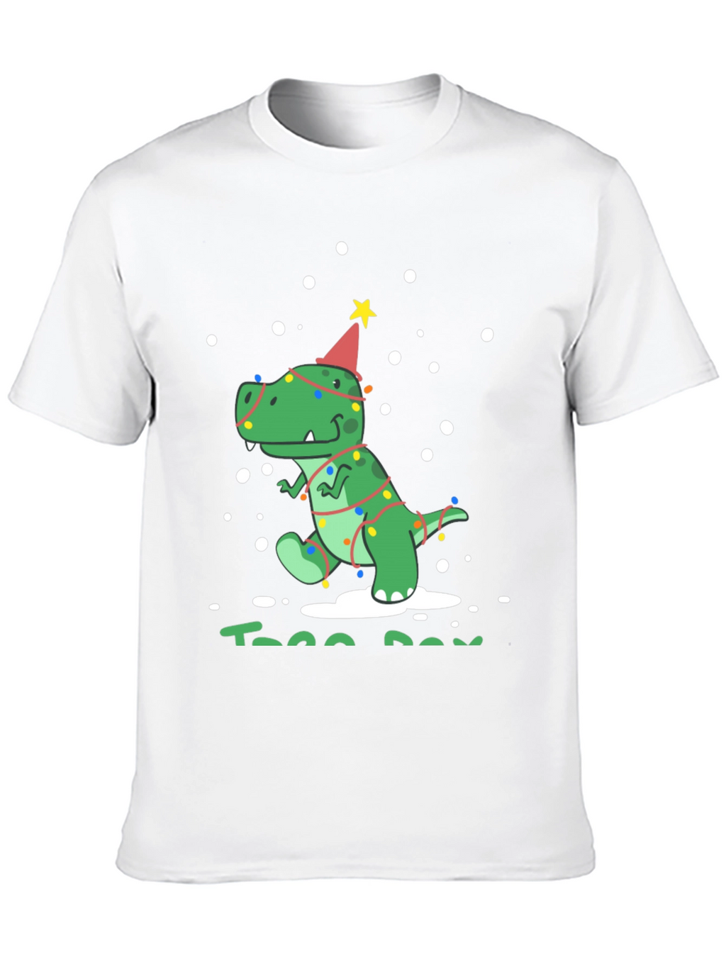 Festive Dino T-Rex Christmas Tree Lights Party Hat Tee