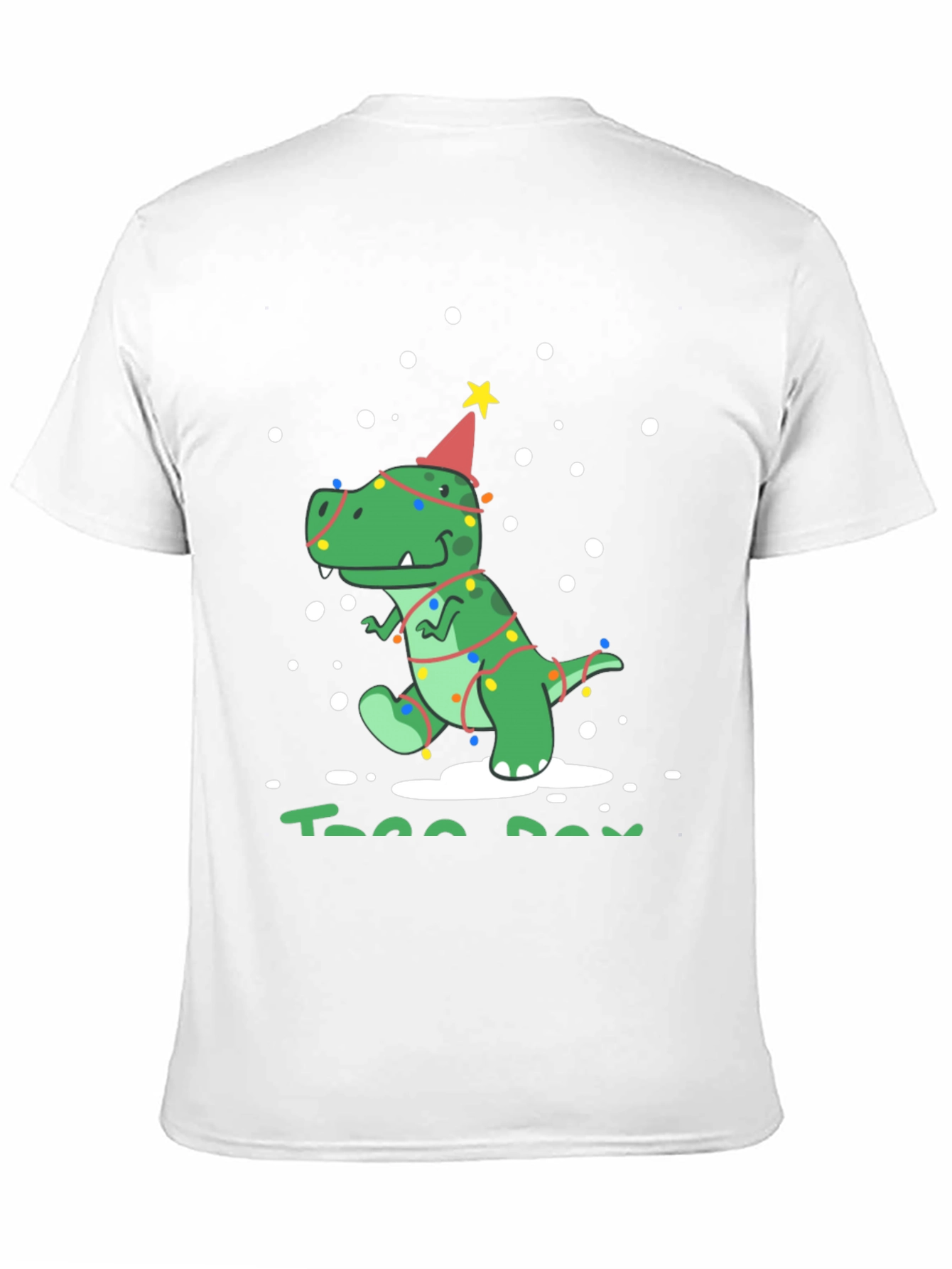 Festive Dino T-Rex Christmas Tree Lights Party Hat Tee