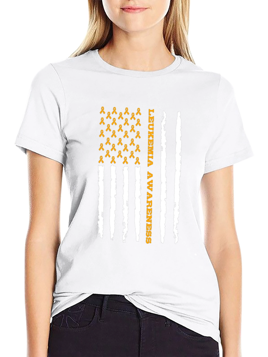 Leukemia Awareness Ribbon Flag T-Shirt