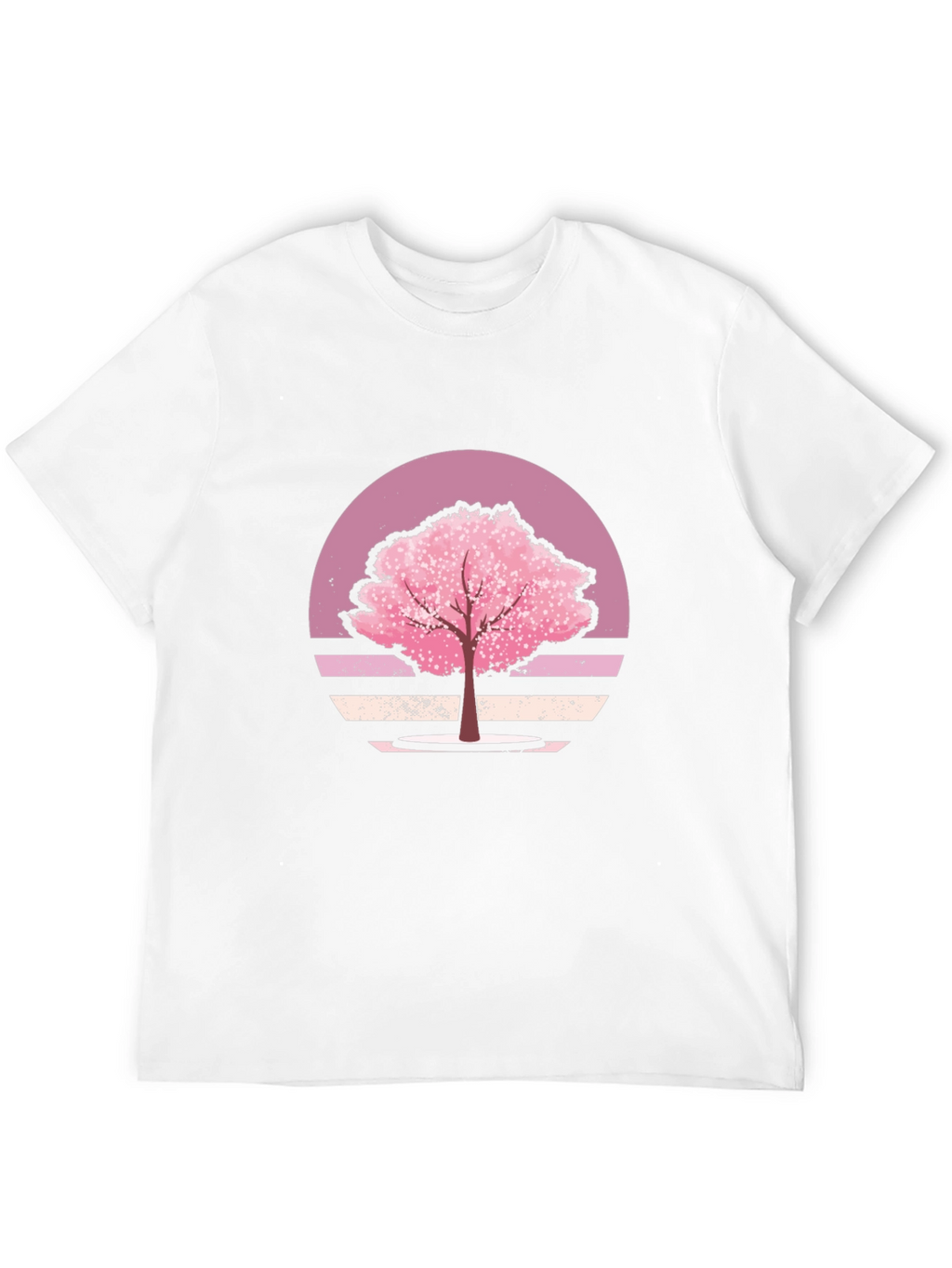 Cherry Blossom Sunset Black T-Shirt