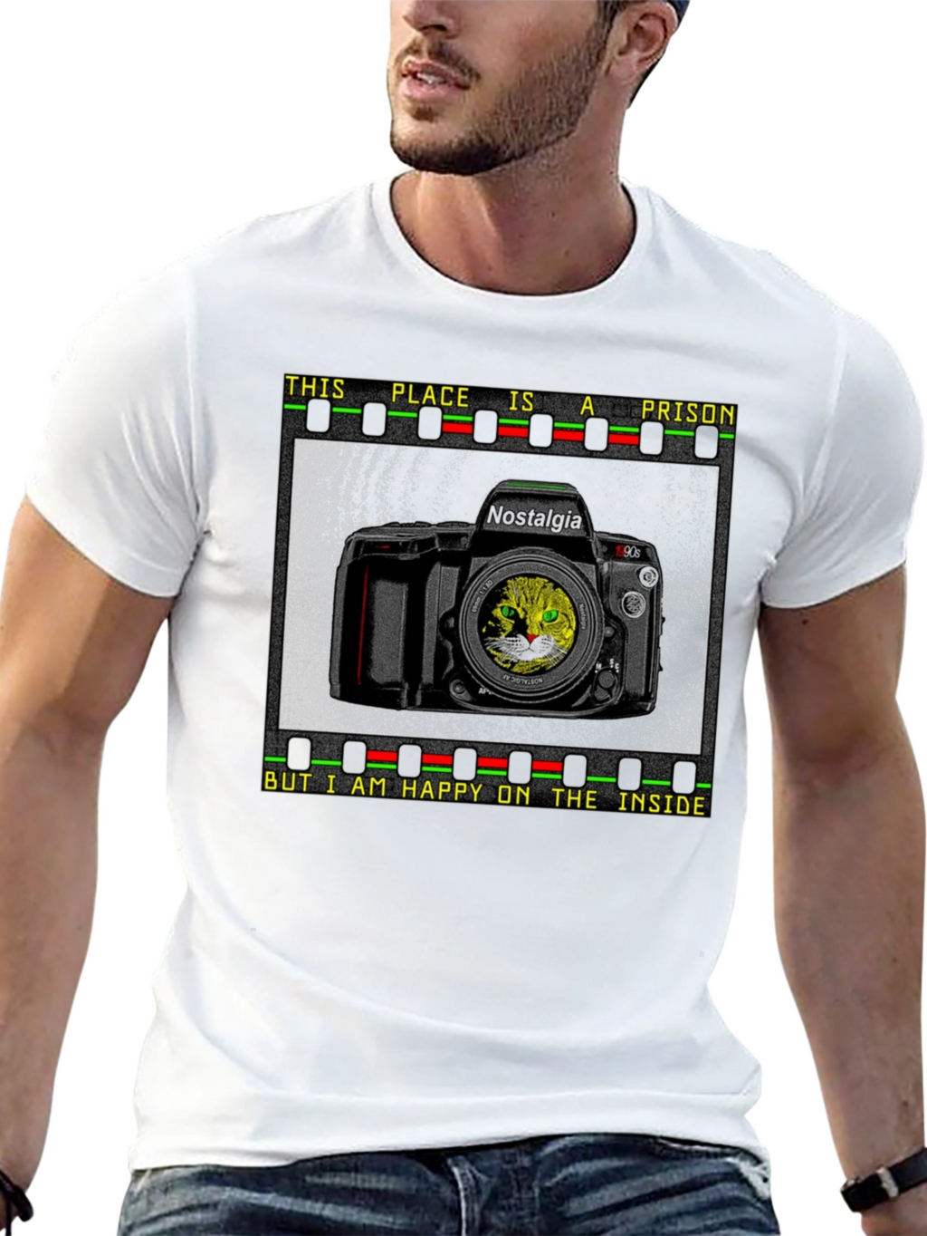 Prison of Nostalgia Cat Graphic T-Shirt
