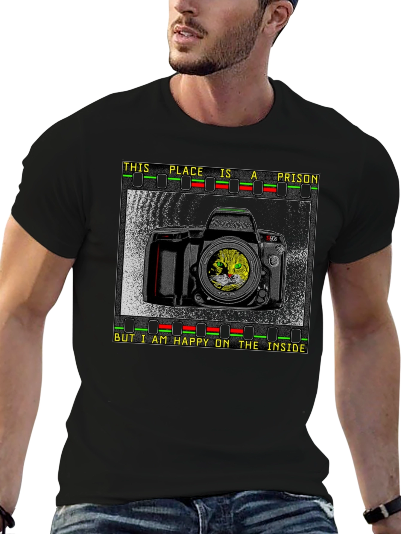 Prison of Nostalgia Cat Graphic T-Shirt