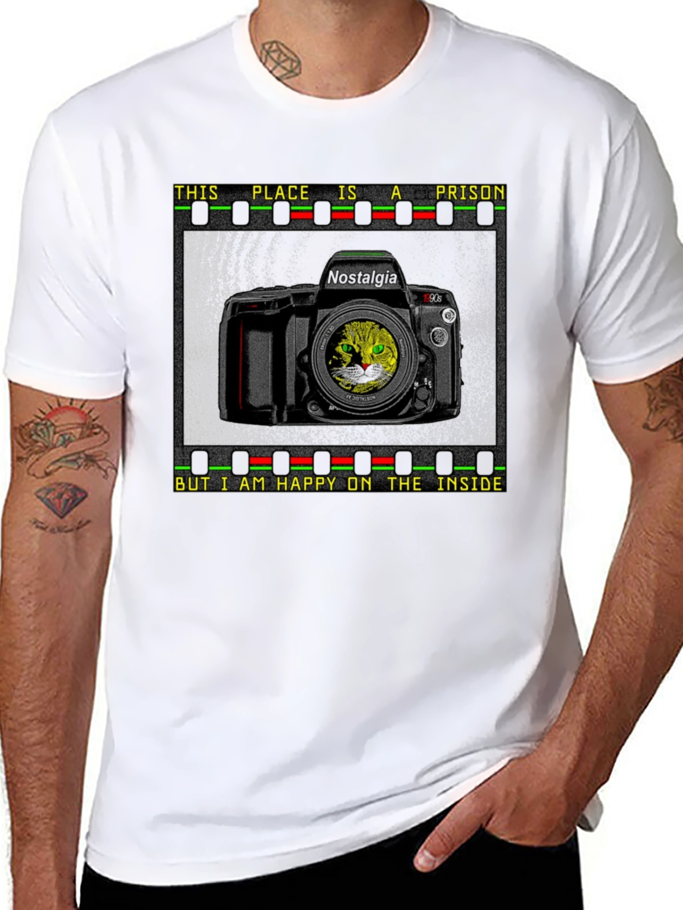 Prison of Nostalgia Cat Graphic T-Shirt