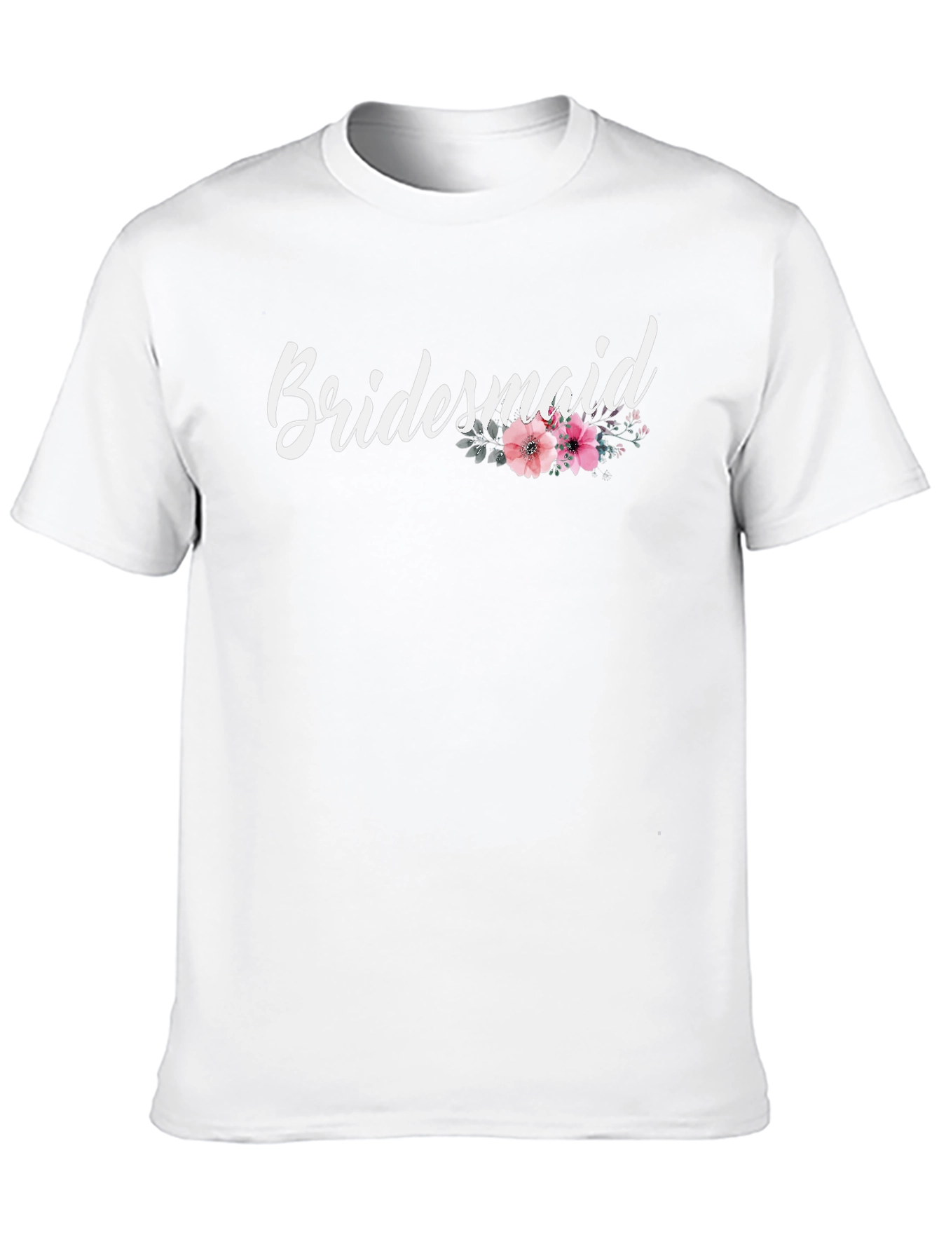 Bridesmaid Floral Graphic T-Shirt - Black