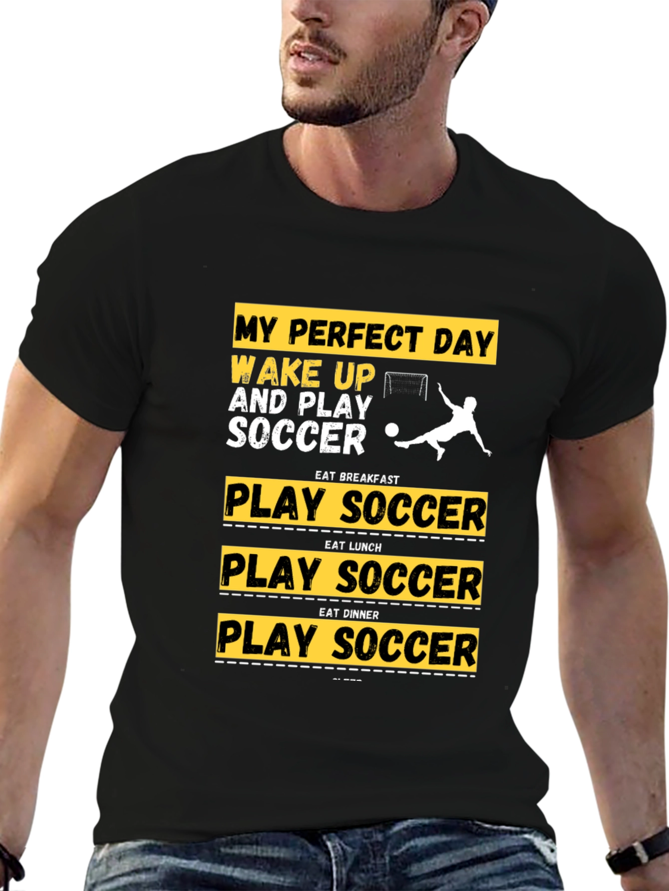 Perfect Day Soccer T-Shirt | Black Graphic Tee