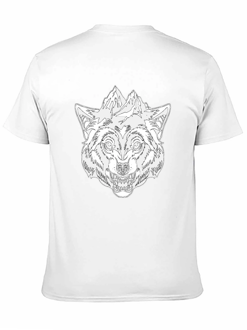Wolf & Mountain Graphic Black T-Shirt