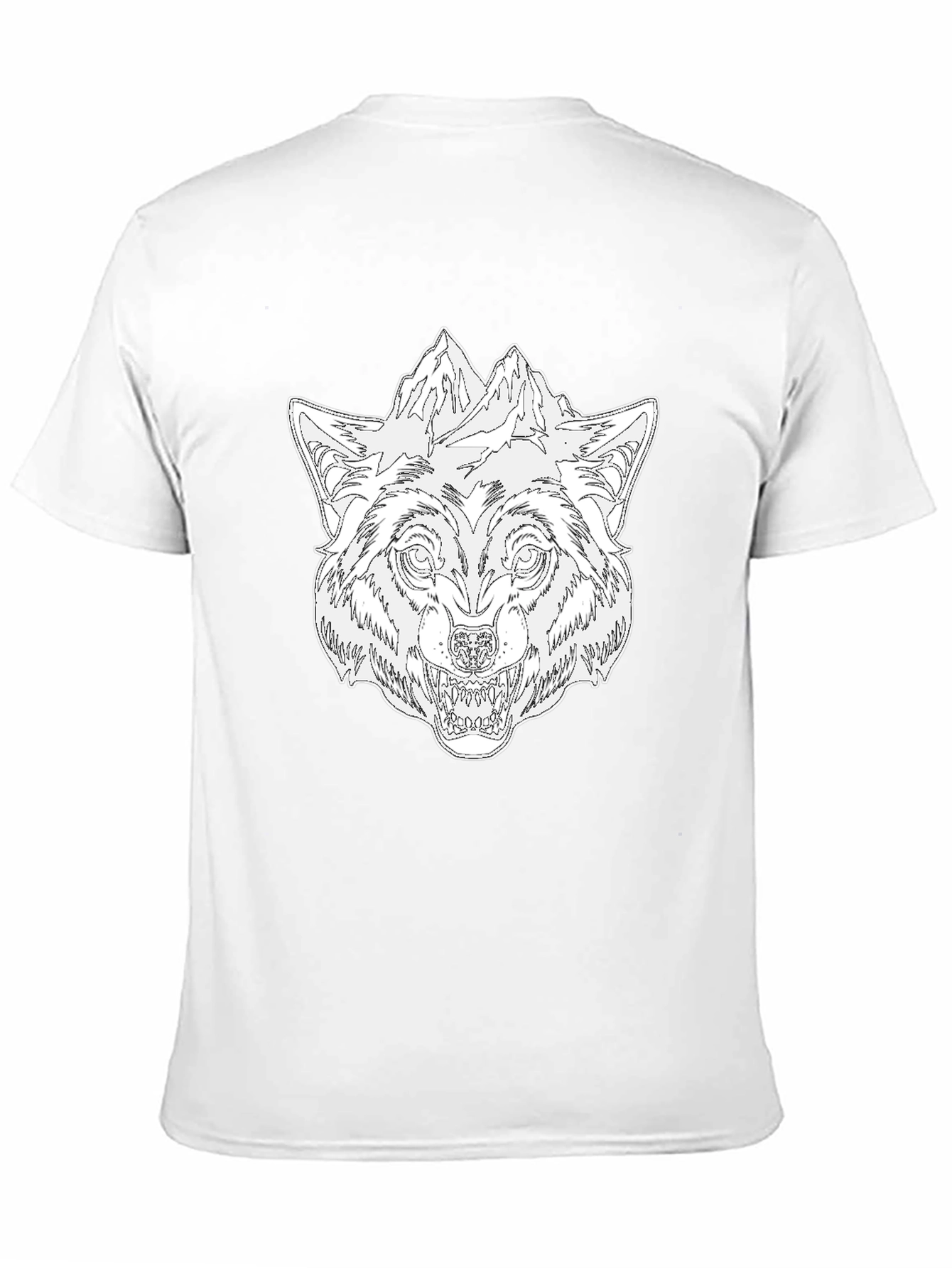 Wolf & Mountain Graphic Black T-Shirt