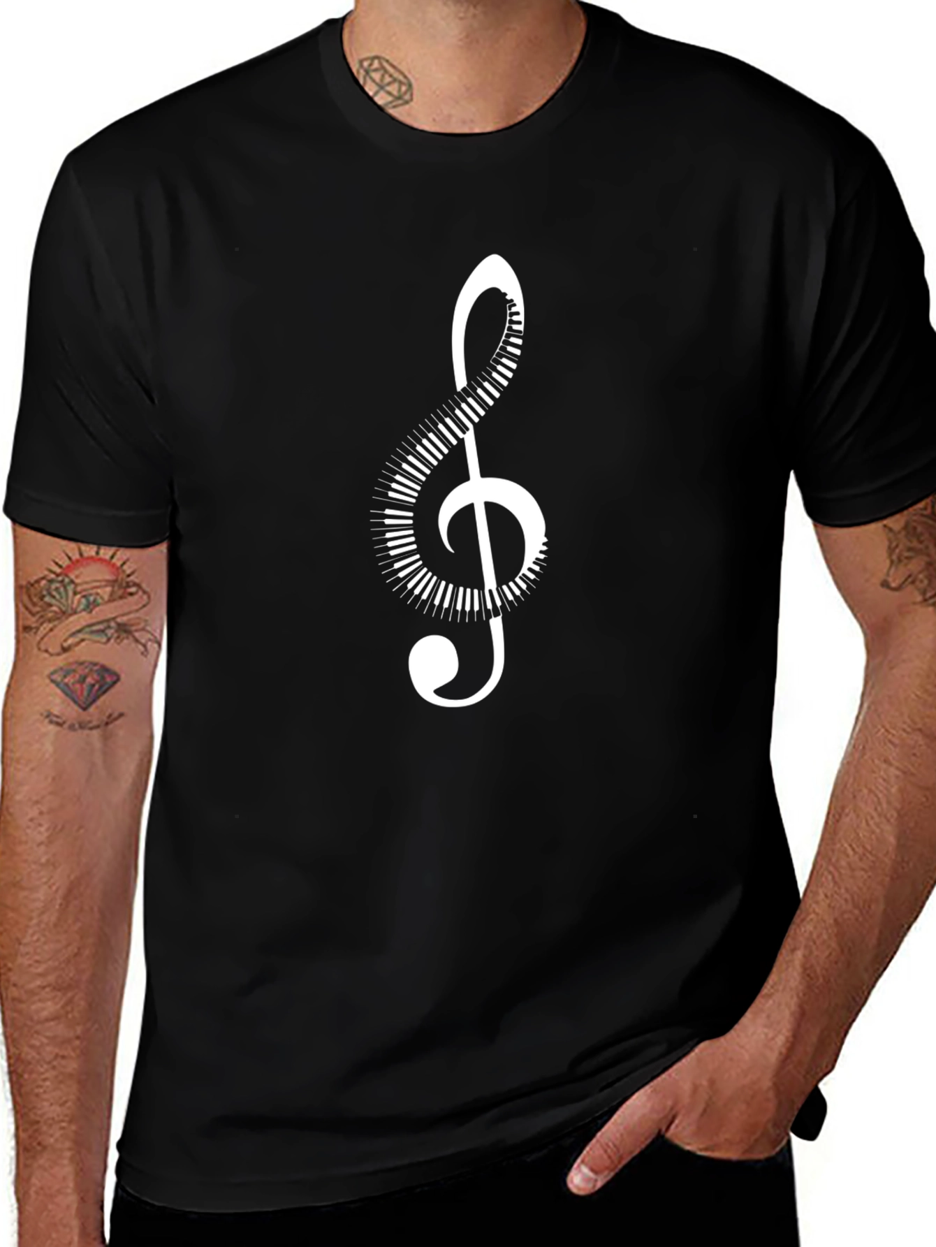 Musical Clef T-Shirt - Piano Key Design