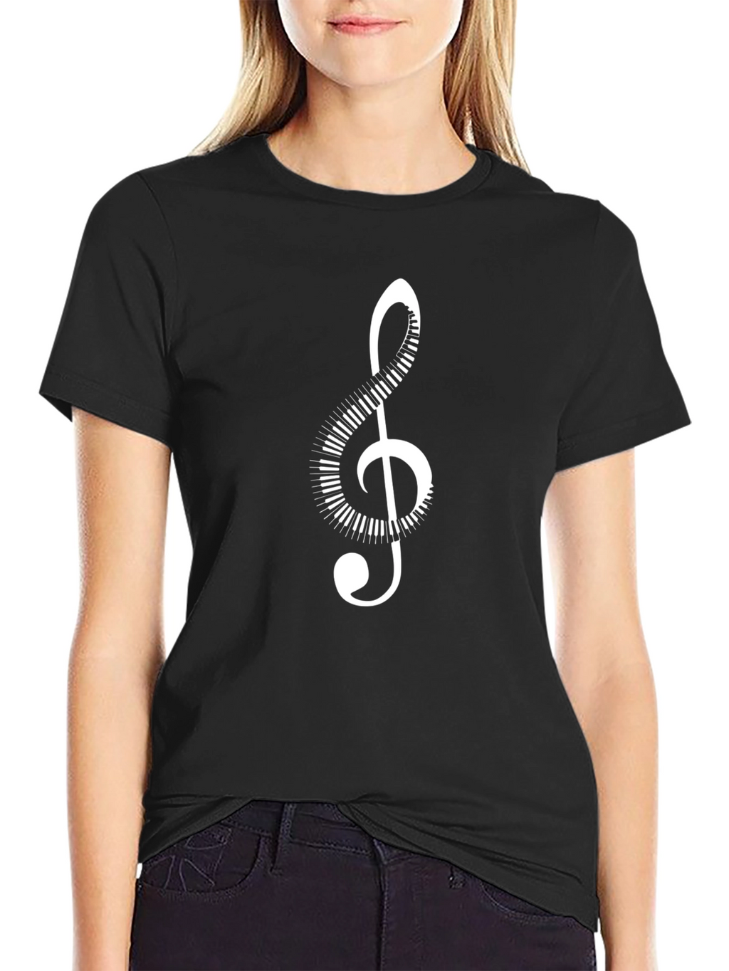 Musical Clef T-Shirt - Piano Key Design