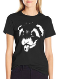 Black T-Shirt with White Ferret Graphic