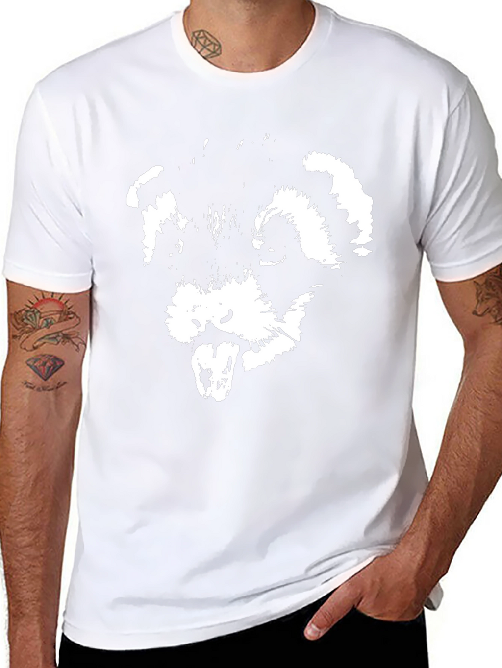 Black T-Shirt with White Ferret Graphic
