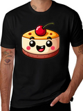 Cute Dessert Graphic Tee - Black Shirt