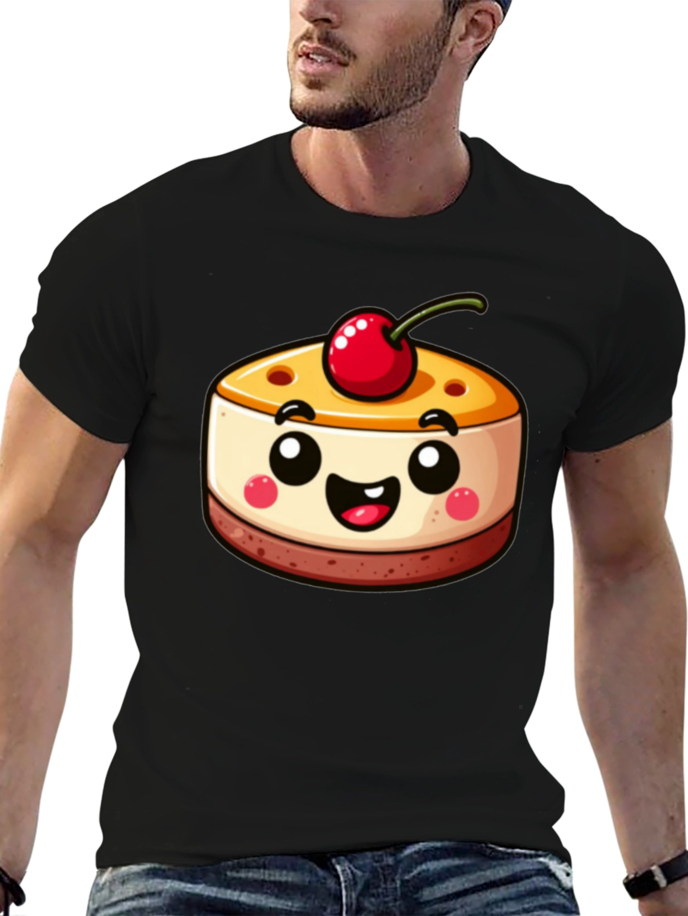 Cute Dessert Graphic Tee - Black Shirt