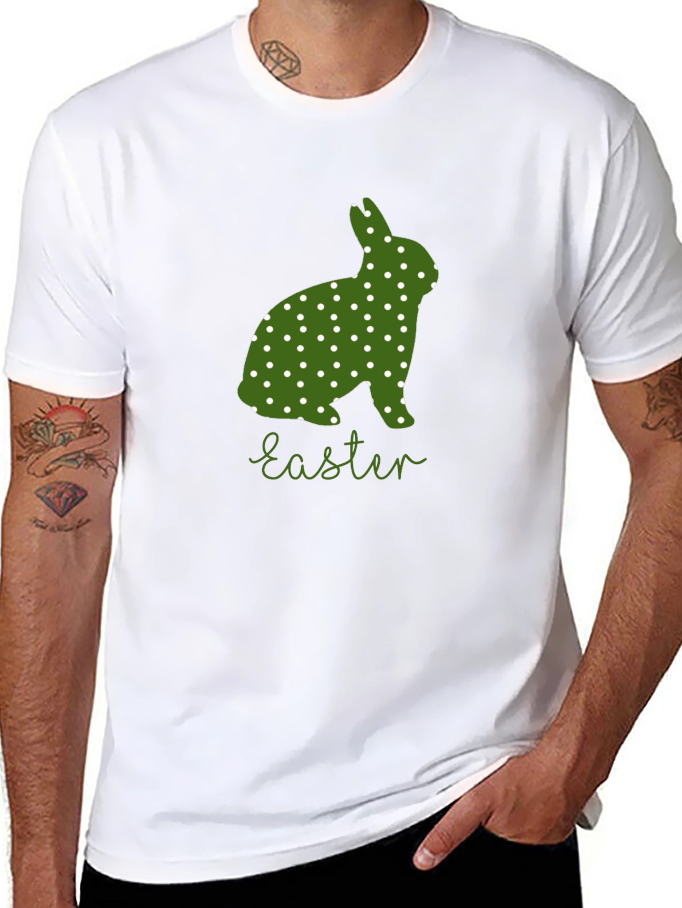 Easter Bunny Polka Dot T-Shirt - Cute Holiday Tee