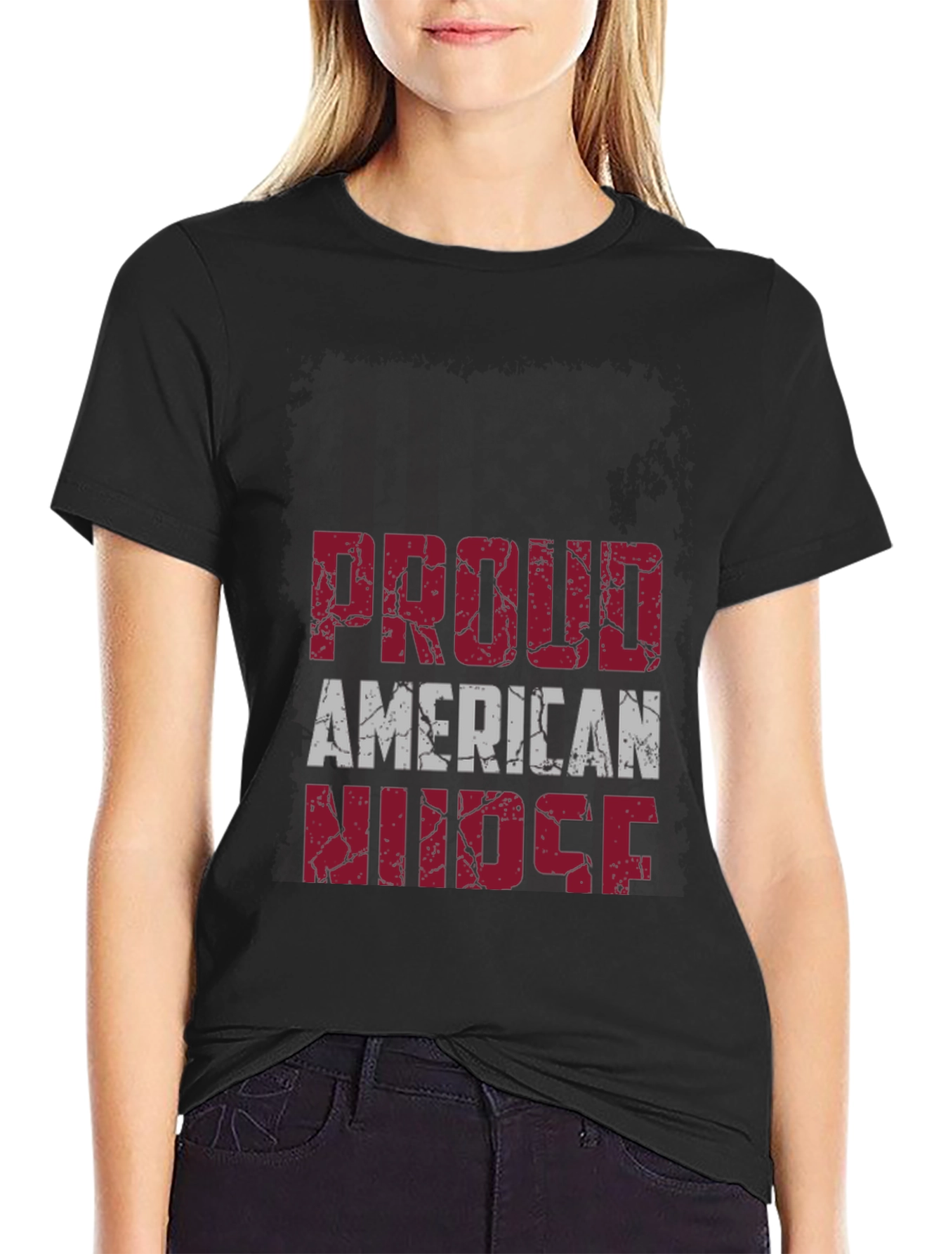 Proud American Nurse Graphic T-Shirt