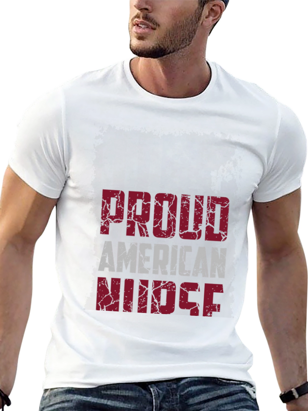 Proud American Nurse Graphic T-Shirt
