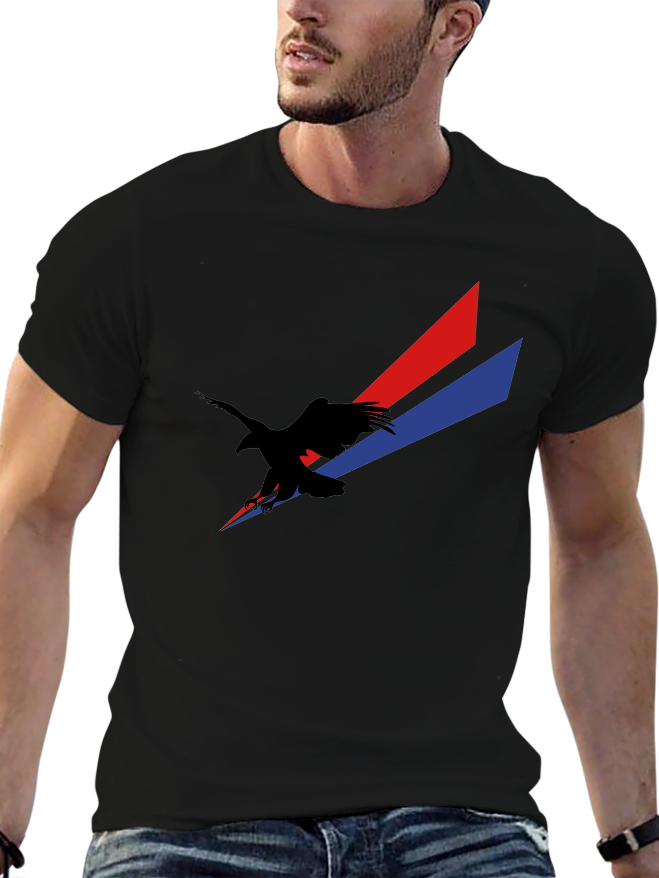 Eagle Graphic Black T-Shirt - Patriotic Style
