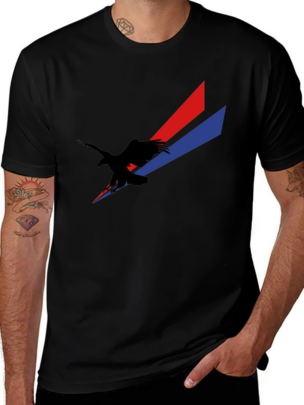 Eagle Graphic Black T-Shirt - Patriotic Style