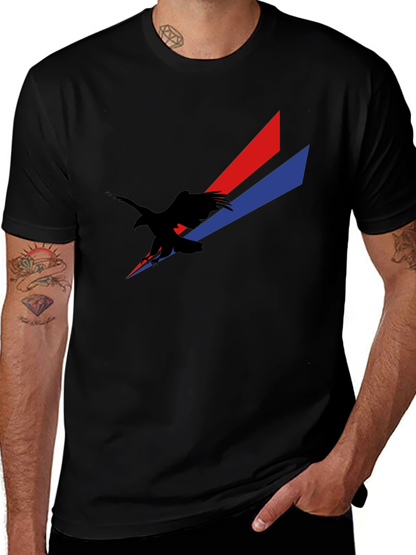 Eagle Graphic Black T-Shirt - Patriotic Style