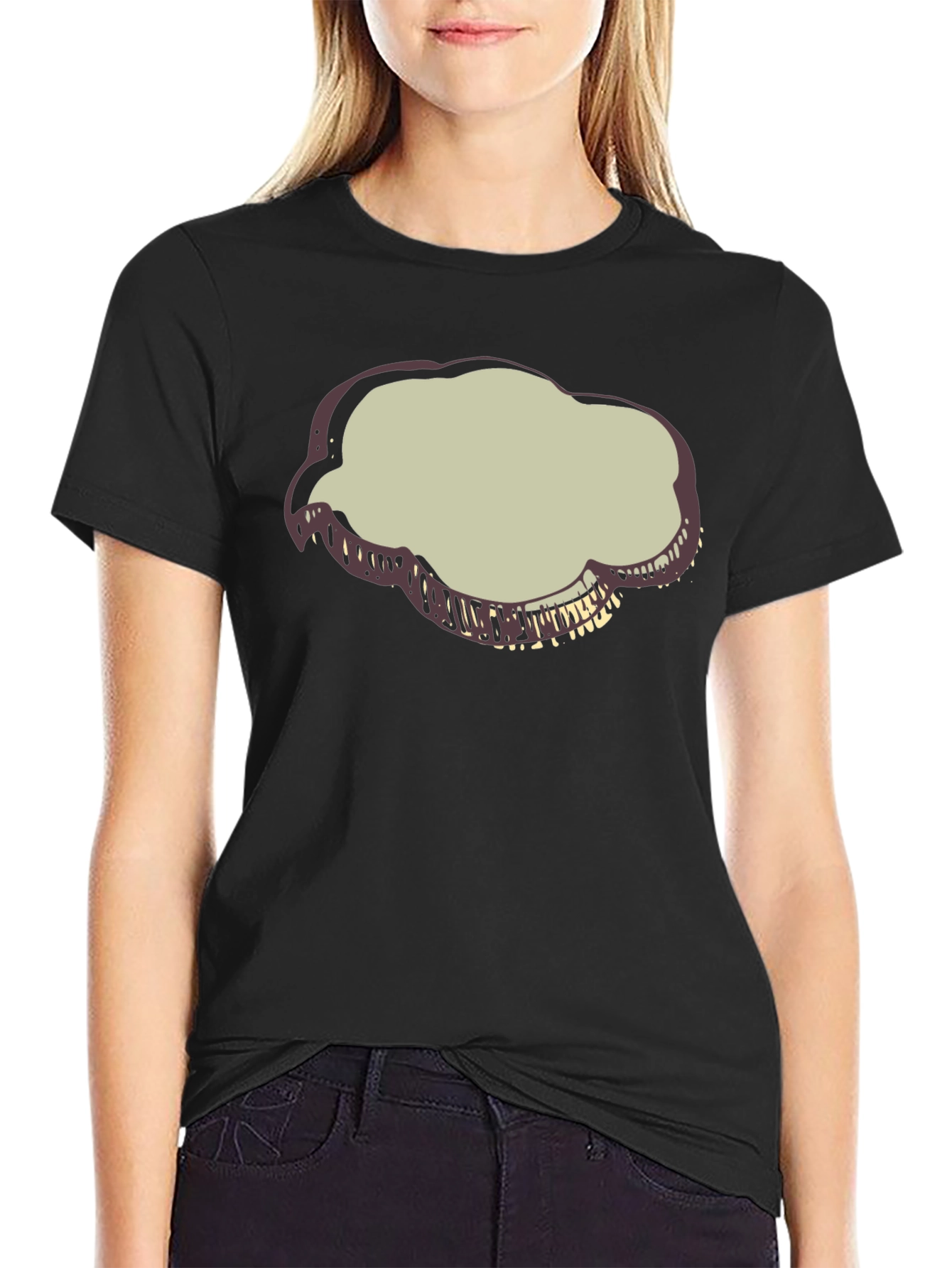 Black T-Shirt with Cloud Graphic