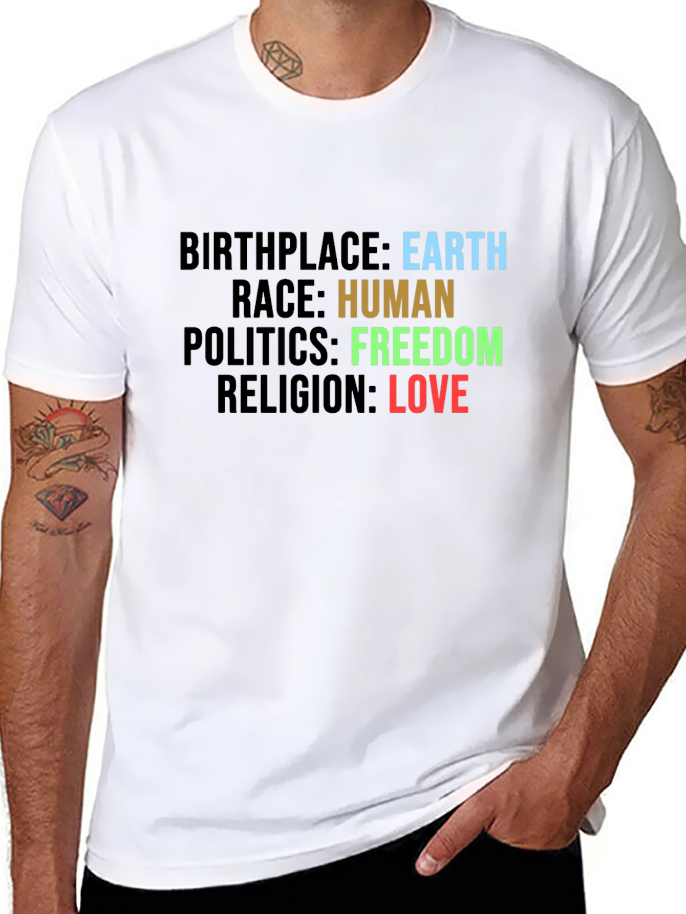 Earth Human Freedom Love T-Shirt