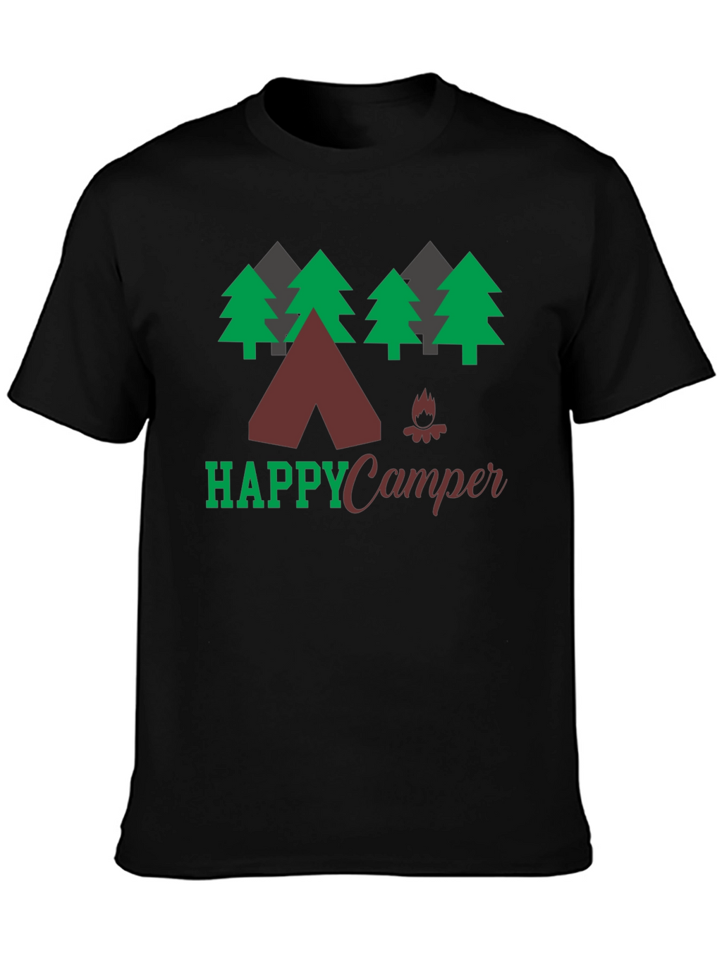 Happy Camper Graphic Tee Camping Nature Shirt