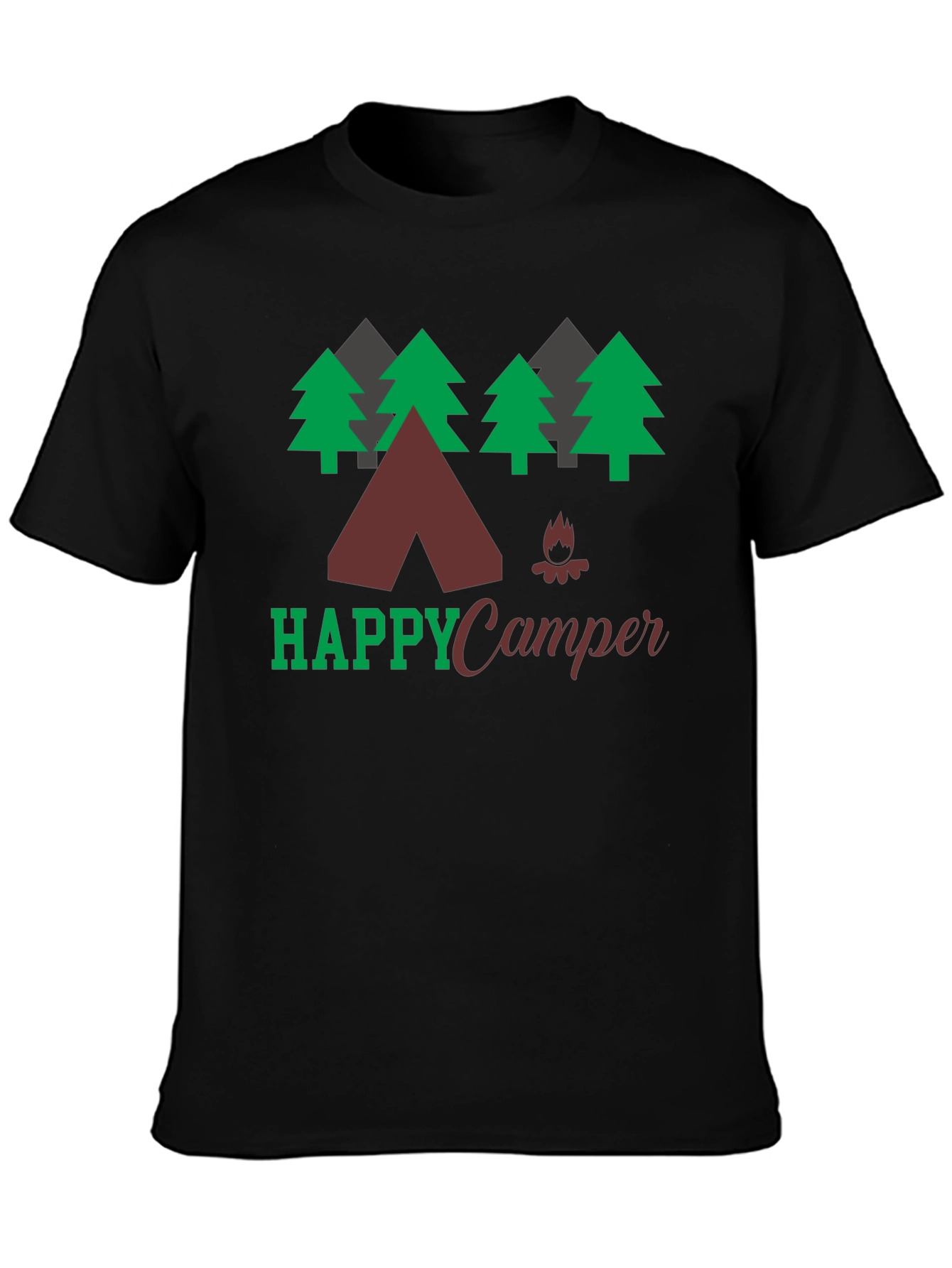 Happy Camper Graphic Tee Camping Nature Shirt