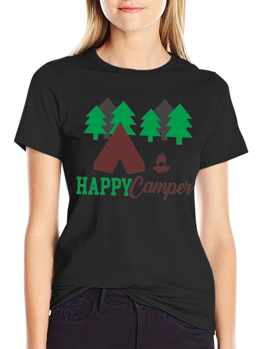Happy Camper Graphic Tee Camping Nature Shirt