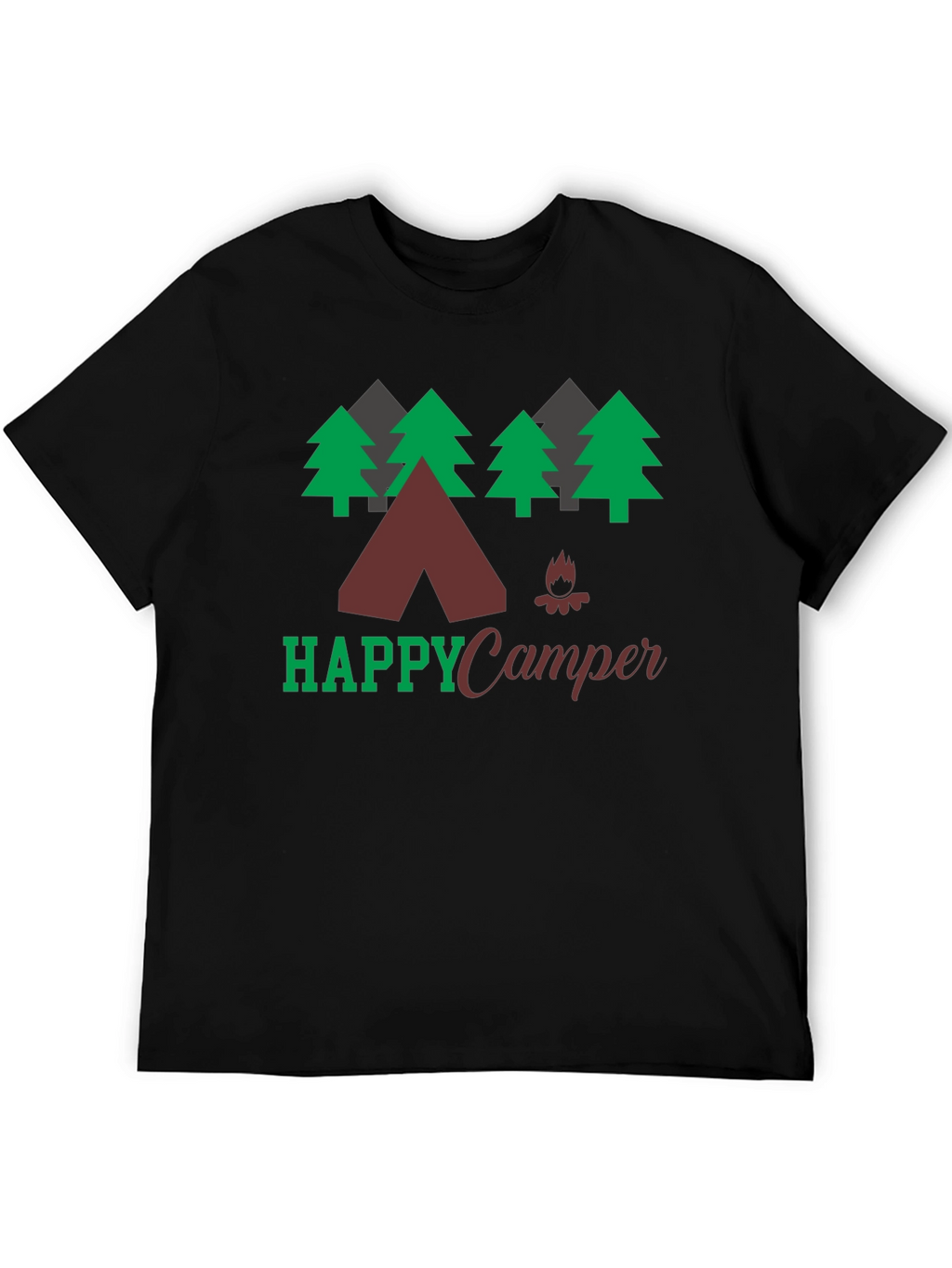 Happy Camper Graphic Tee Camping Nature Shirt