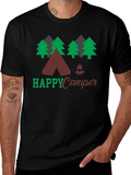 Happy Camper Graphic Tee Camping Nature Shirt