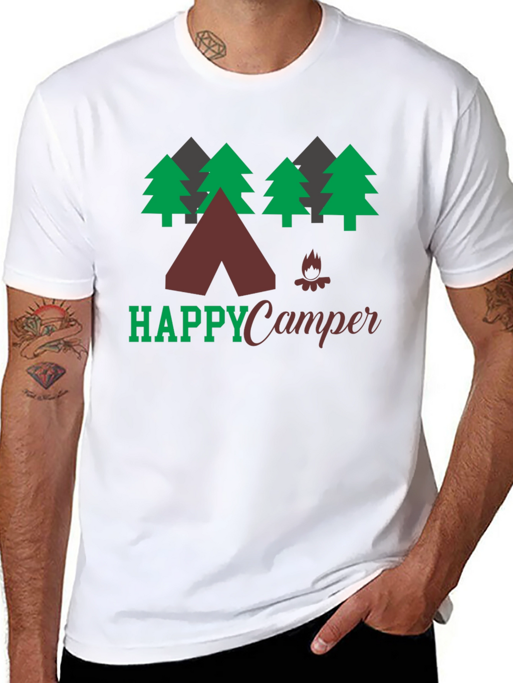 Happy Camper Graphic Tee Camping Nature Shirt