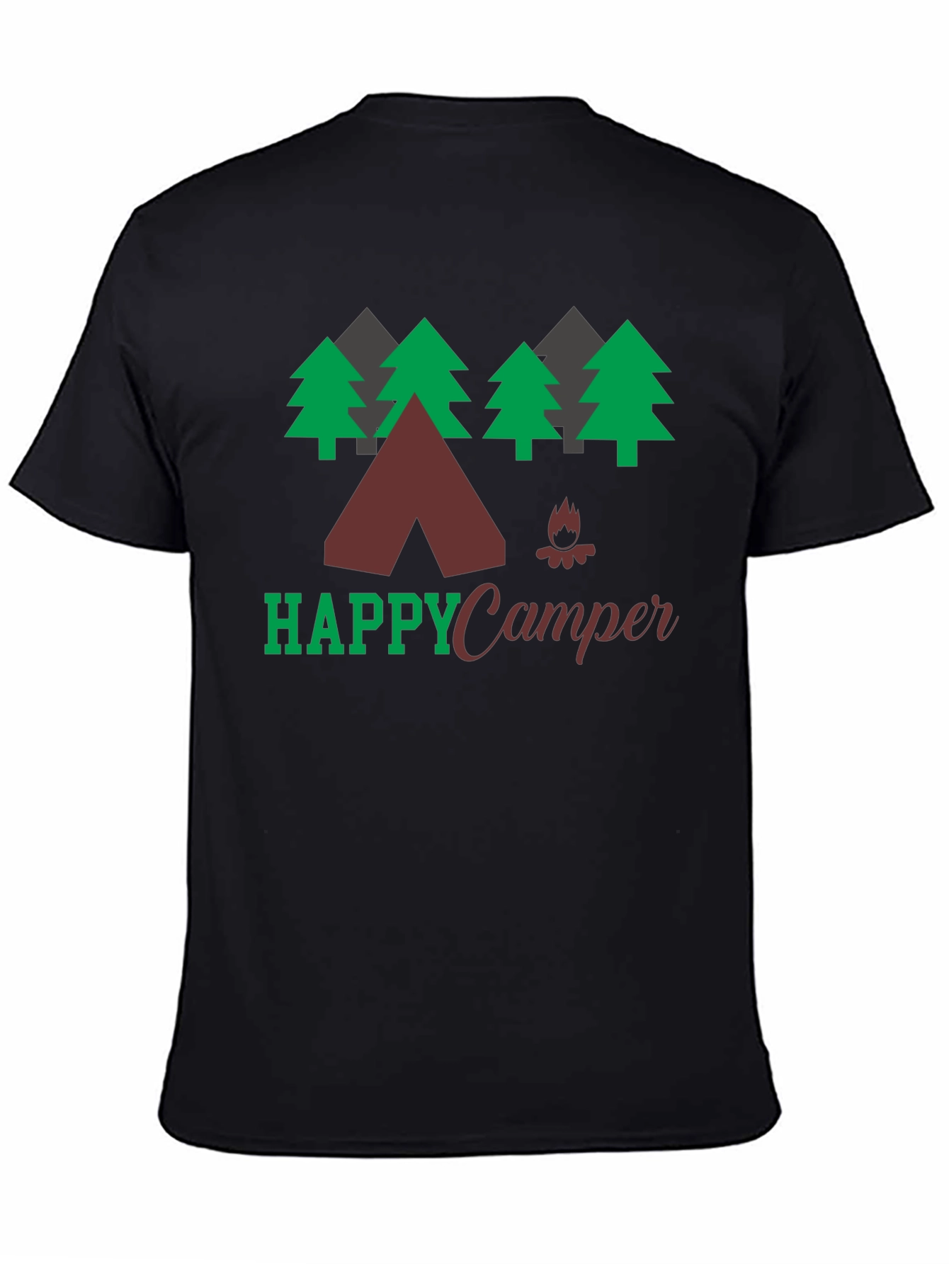 Happy Camper Graphic Tee Camping Nature Shirt
