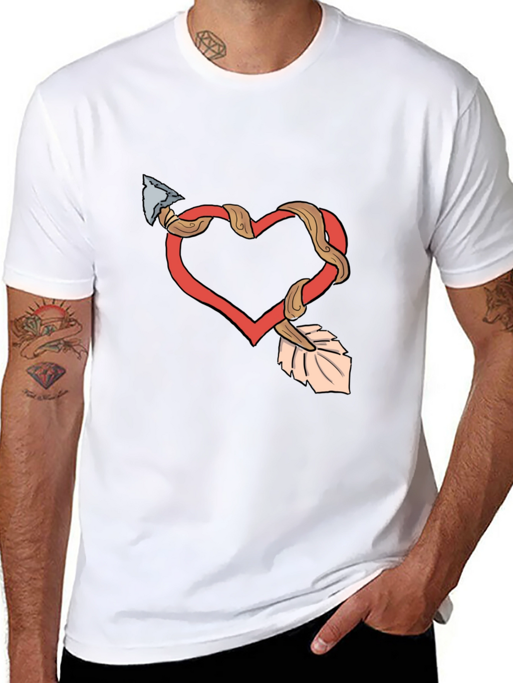 Heart Arrow Graphic Tee - Valentines Day