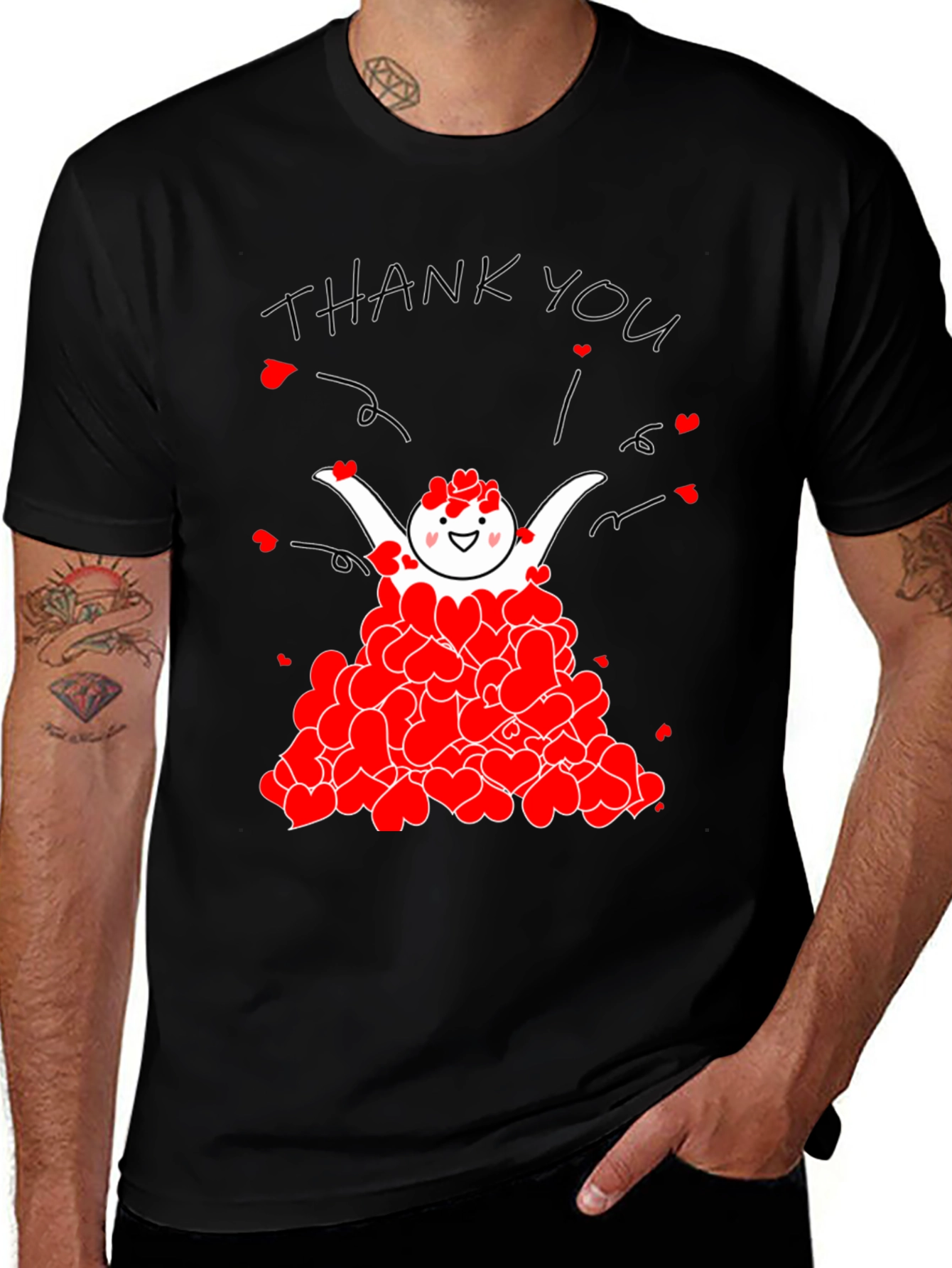 Heartfelt Thanks Graphic T-Shirt - Express Gratitude