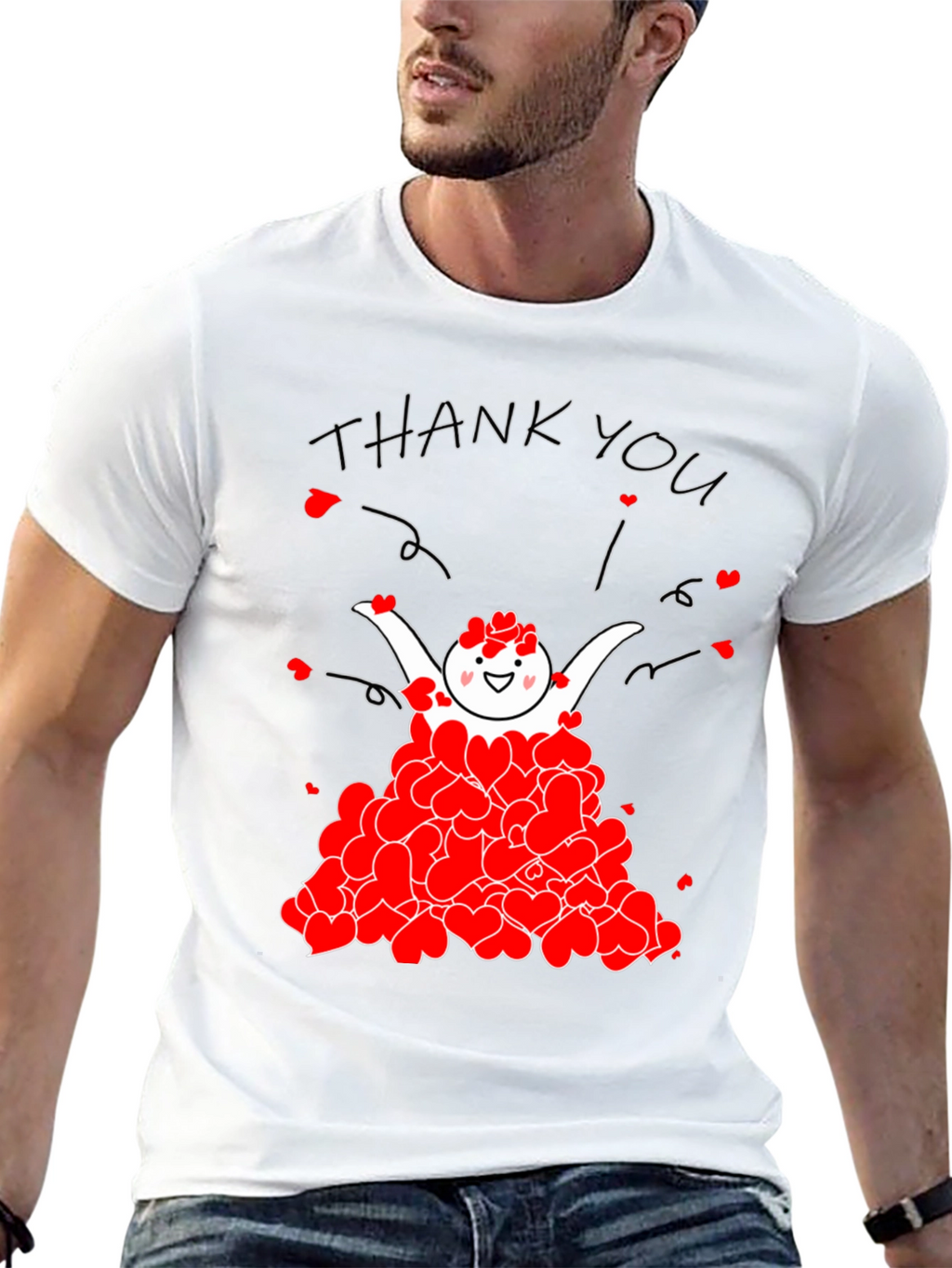 Heartfelt Thanks Graphic T-Shirt - Express Gratitude