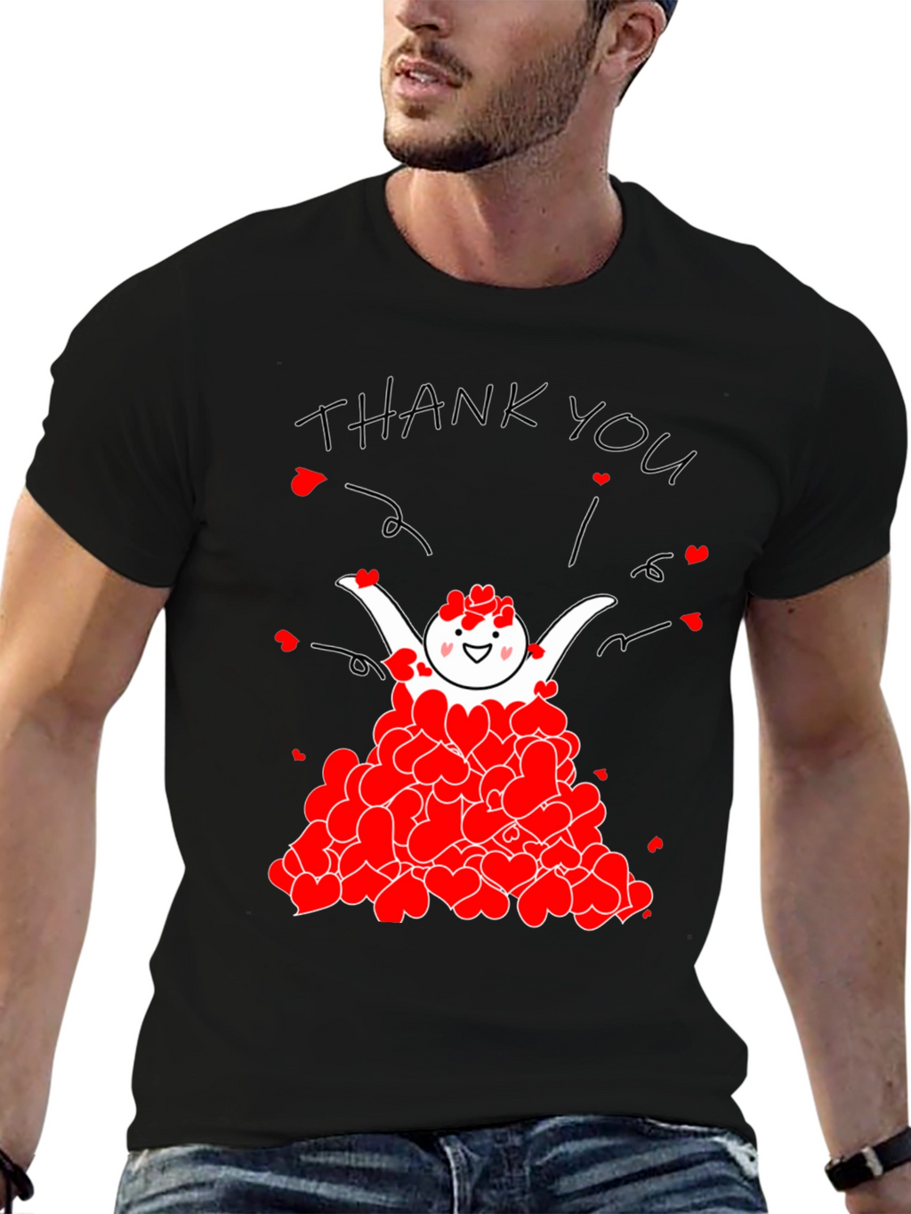 Heartfelt Thanks Graphic T-Shirt - Express Gratitude
