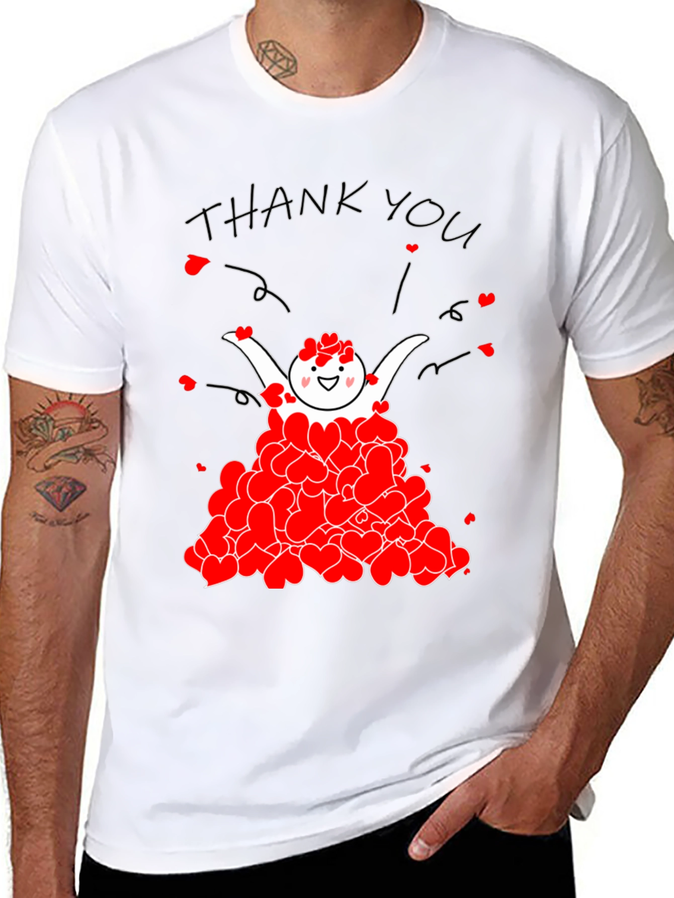 Heartfelt Thanks Graphic T-Shirt - Express Gratitude