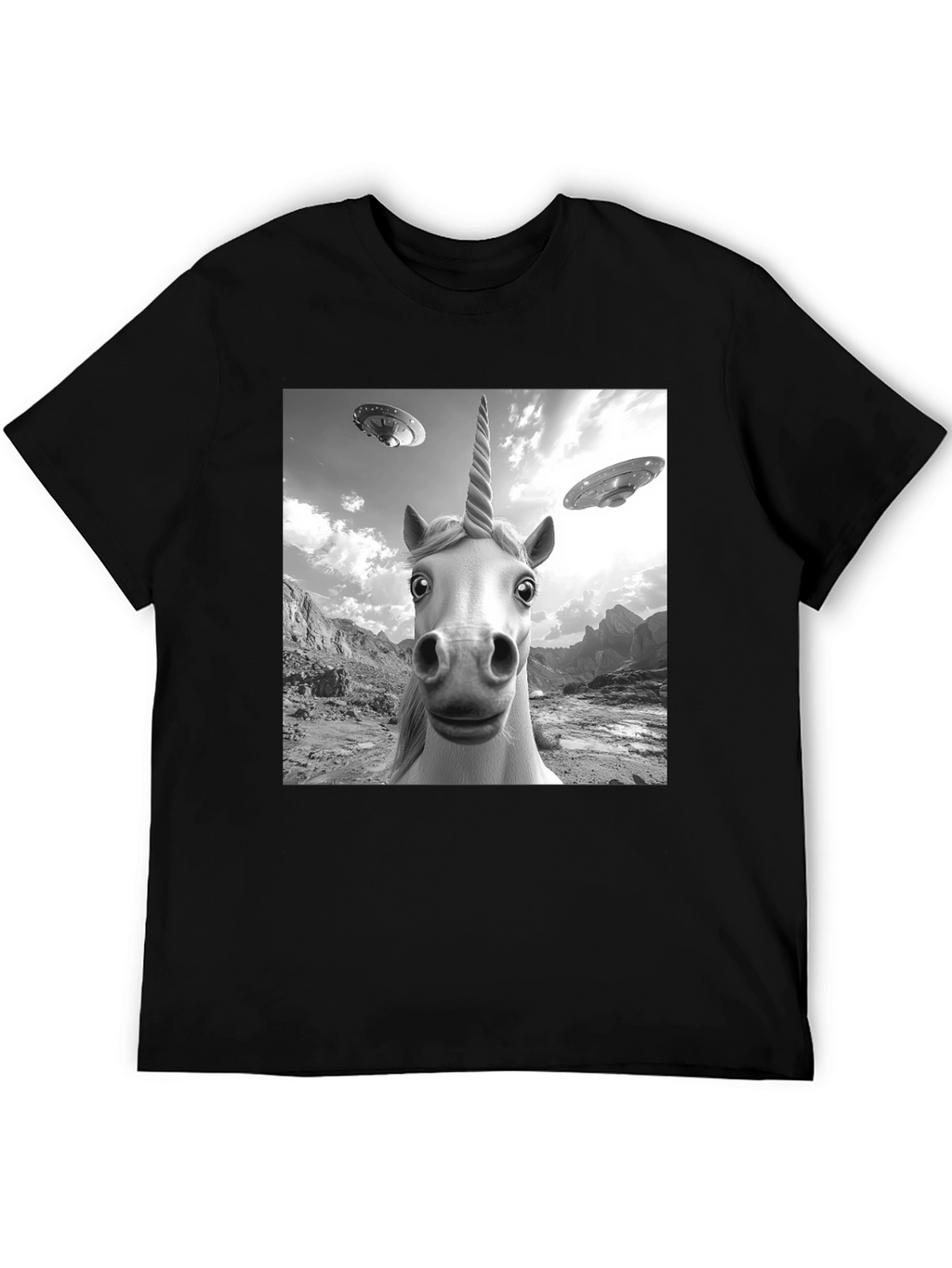 Unicorn UFO Black T-Shirt