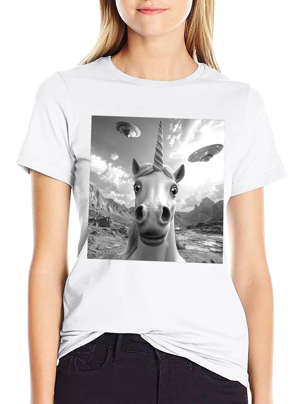 Unicorn UFO Black T-Shirt